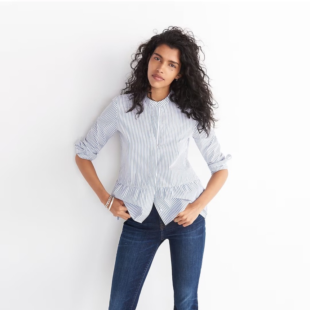 Madewell Lakeside Striped Peplum Top